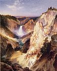 Thomas Moran Canvas Paintings - Great Falls of Yellowstone